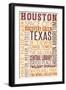 Houston, Texas - Typography-Lantern Press-Framed Art Print