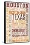 Houston, Texas - Typography-Lantern Press-Framed Stretched Canvas