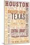 Houston, Texas - Typography-Lantern Press-Mounted Art Print