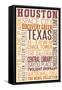 Houston, Texas - Typography-Lantern Press-Framed Stretched Canvas