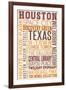 Houston, Texas - Typography-Lantern Press-Framed Art Print