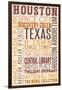 Houston, Texas - Typography-Lantern Press-Framed Art Print