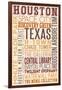 Houston, Texas - Typography-Lantern Press-Framed Art Print