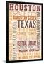 Houston, Texas - Typography-Lantern Press-Framed Art Print