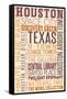 Houston, Texas - Typography-Lantern Press-Framed Stretched Canvas