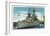 Houston, Texas - View of the Grand Old Battleship "Texas" at Rest in Harbor, c.1948-Lantern Press-Framed Art Print