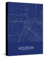 Houston, United States of America Blue Map-null-Stretched Canvas