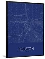 Houston, United States of America Blue Map-null-Framed Poster