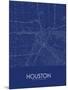 Houston, United States of America Blue Map-null-Mounted Poster