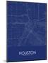 Houston, United States of America Blue Map-null-Mounted Poster