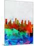 Houston Watercolor Skyline-NaxArt-Mounted Art Print