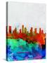 Houston Watercolor Skyline-NaxArt-Stretched Canvas