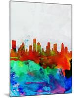 Houston Watercolor Skyline-NaxArt-Mounted Art Print