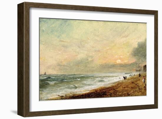 Hove Beach, C.1824 (Oil on Paper on Panel)-John Constable-Framed Giclee Print