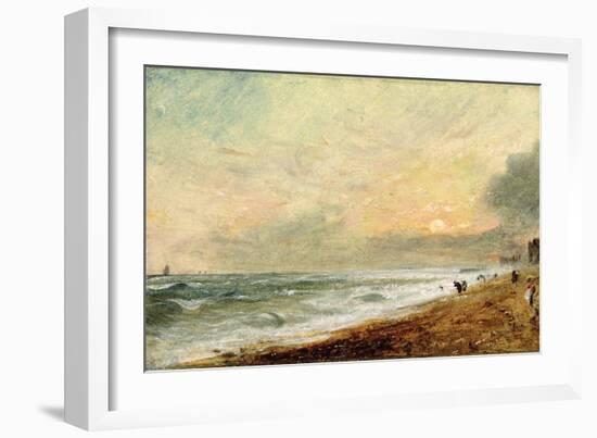 Hove Beach, C.1824 (Oil on Paper on Panel)-John Constable-Framed Giclee Print