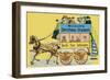 Hovell's Christmas Cracker Advertisement on the Side of a Horse Bus-null-Framed Art Print