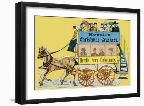 Hovell's Christmas Cracker Advertisement on the Side of a Horse Bus-null-Framed Art Print