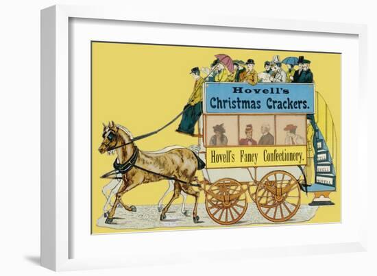 Hovell's Christmas Cracker Advertisement on the Side of a Horse Bus-null-Framed Art Print