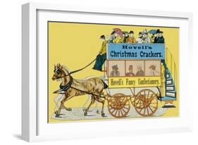 Hovell's Christmas Cracker Advertisement on the Side of a Horse Bus-null-Framed Art Print