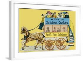 Hovell's Christmas Cracker Advertisement on the Side of a Horse Bus-null-Framed Art Print