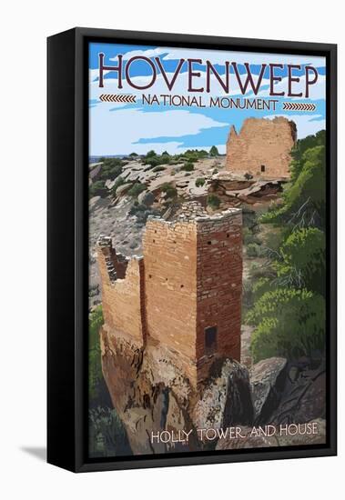 Hovenweep National Monument, Colorado - Holly Tower and House-Lantern Press-Framed Stretched Canvas