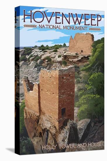 Hovenweep National Monument, Colorado - Holly Tower and House-Lantern Press-Stretched Canvas