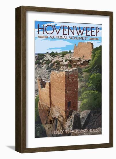 Hovenweep National Monument, Colorado - Holly Tower and House-Lantern Press-Framed Art Print