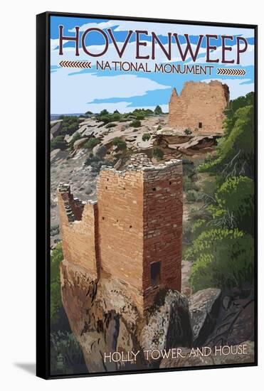 Hovenweep National Monument, Colorado - Holly Tower and House-Lantern Press-Framed Stretched Canvas