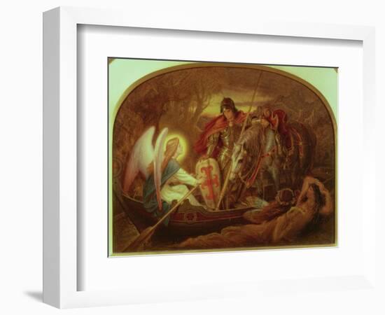 How an Angel Rowed Sir Galahad across Dern Mere-Sir Joseph Noel Paton-Framed Giclee Print