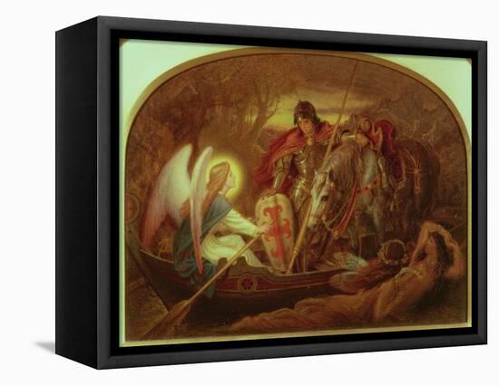 How an Angel Rowed Sir Galahad across Dern Mere-Sir Joseph Noel Paton-Framed Stretched Canvas