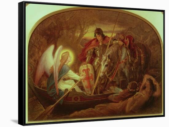 How an Angel Rowed Sir Galahad across Dern Mere-Sir Joseph Noel Paton-Framed Stretched Canvas