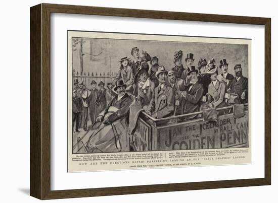 How are the Elections Going? Passers-By Looking at the Daily Graphic Ladder-Alexander Stuart Boyd-Framed Giclee Print