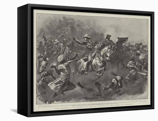 How Colonel R H Martin Led the 21st Lancers at the Battle of Omdurman-John Charlton-Framed Stretched Canvas