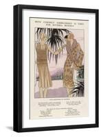 "How Cornely Embroidery is Used for Riviera Models", Demonstrated by Two Creations by Redfern-null-Framed Art Print