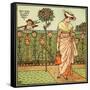 How does my lady garden grow?-Walter Crane-Framed Stretched Canvas