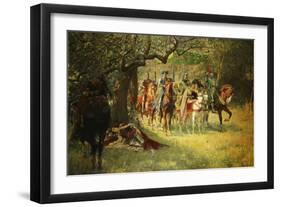 How Four Queens Found Sir Lancelot Sleeping, 1908-William Frank Calderon-Framed Giclee Print