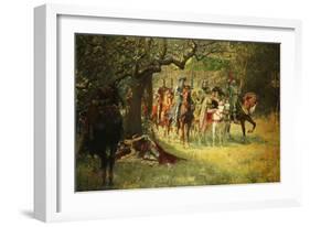 How Four Queens Found Sir Lancelot Sleeping, 1908-William Frank Calderon-Framed Giclee Print