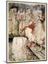 How Galahad Drew Out the Sword from the Floating Stone at Camelot-Arthur Rackham-Mounted Giclee Print