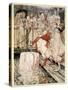 How Galahad Drew Out the Sword from the Floating Stone at Camelot-Arthur Rackham-Stretched Canvas