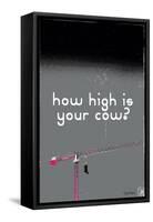 How High Is Your Cow? Grey-Pascal Normand-Framed Stretched Canvas