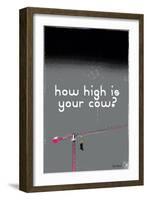 How High Is Your Cow? Grey-Pascal Normand-Framed Art Print