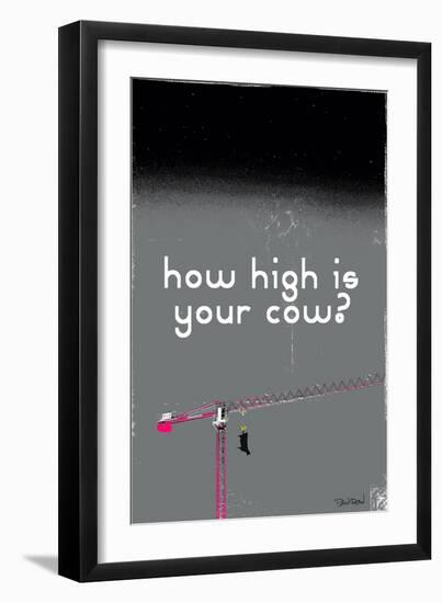 How High Is Your Cow? Grey-Pascal Normand-Framed Art Print