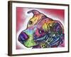 How I See It, Dogs, Pets, Animals, Pink, White, Colorful, Waiting, Pop Art-Russo Dean-Framed Giclee Print