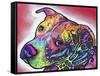 How I See It, Dogs, Pets, Animals, Pink, White, Colorful, Waiting, Pop Art-Russo Dean-Framed Stretched Canvas