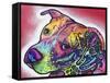 How I See It, Dogs, Pets, Animals, Pink, White, Colorful, Waiting, Pop Art-Russo Dean-Framed Stretched Canvas