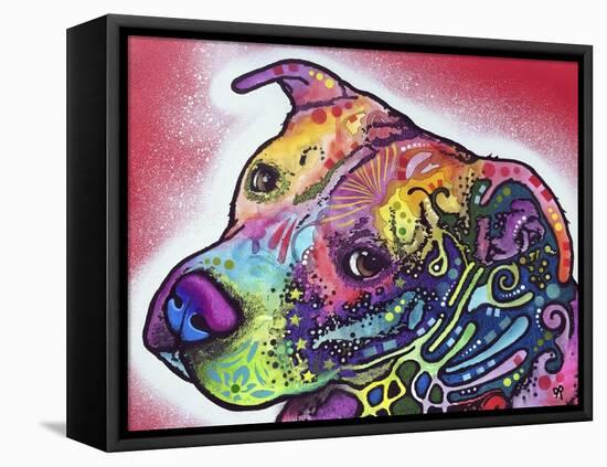 How I See It, Dogs, Pets, Animals, Pink, White, Colorful, Waiting, Pop Art-Russo Dean-Framed Stretched Canvas