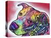 How I See It, Dogs, Pets, Animals, Pink, White, Colorful, Waiting, Pop Art-Russo Dean-Stretched Canvas