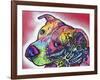 How I See It, Dogs, Pets, Animals, Pink, White, Colorful, Waiting, Pop Art-Russo Dean-Framed Giclee Print