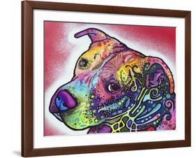 How I See It, Dogs, Pets, Animals, Pink, White, Colorful, Waiting, Pop Art-Russo Dean-Framed Giclee Print