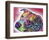 How I See It, Dogs, Pets, Animals, Pink, White, Colorful, Waiting, Pop Art-Russo Dean-Framed Premium Giclee Print